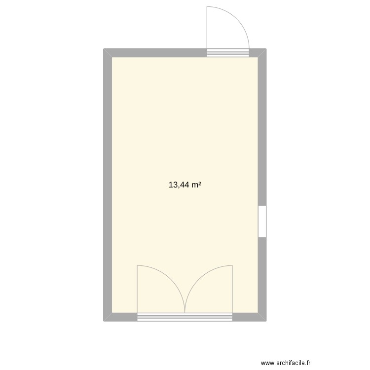 renov atelier. Plan de 1 pièce et 13 m2