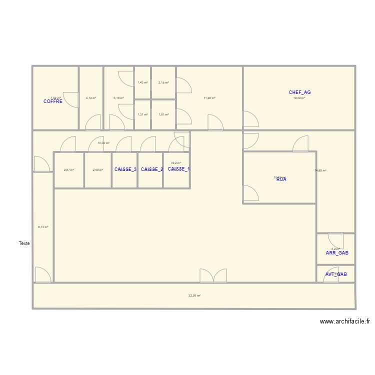  BONA RDC. Plan de 22 pièces et 208 m2