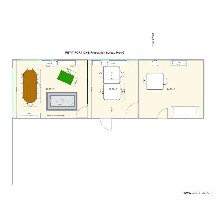 PETIT FORTICHE Bureau Herv&eacute; proposition 3.2. Plan de 