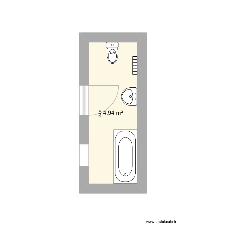 CHATTERJIE à Fouvent St Andoche. Plan de 1 pièce et 5 m2