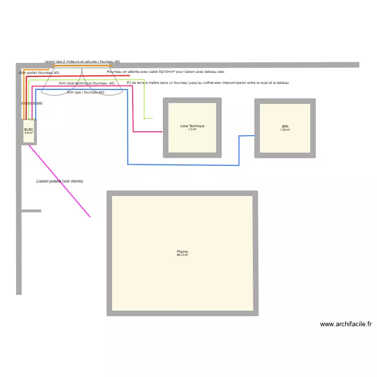 Marti Extérieur piscine. Plan de 4 Pièces et 64 m² Marti Extérieur piscine. Plan de 4 Pièces et 64 m²