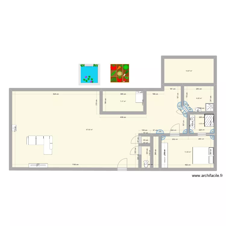 Maison Aubign&eacute;. Plan de 