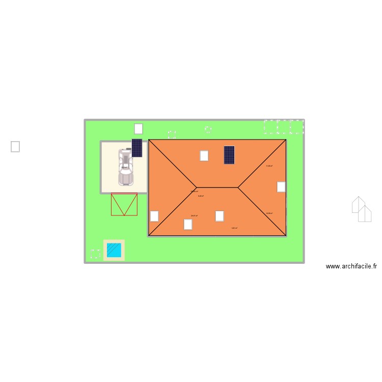 1 mais. Plan de 7 pièces et 343 m2
