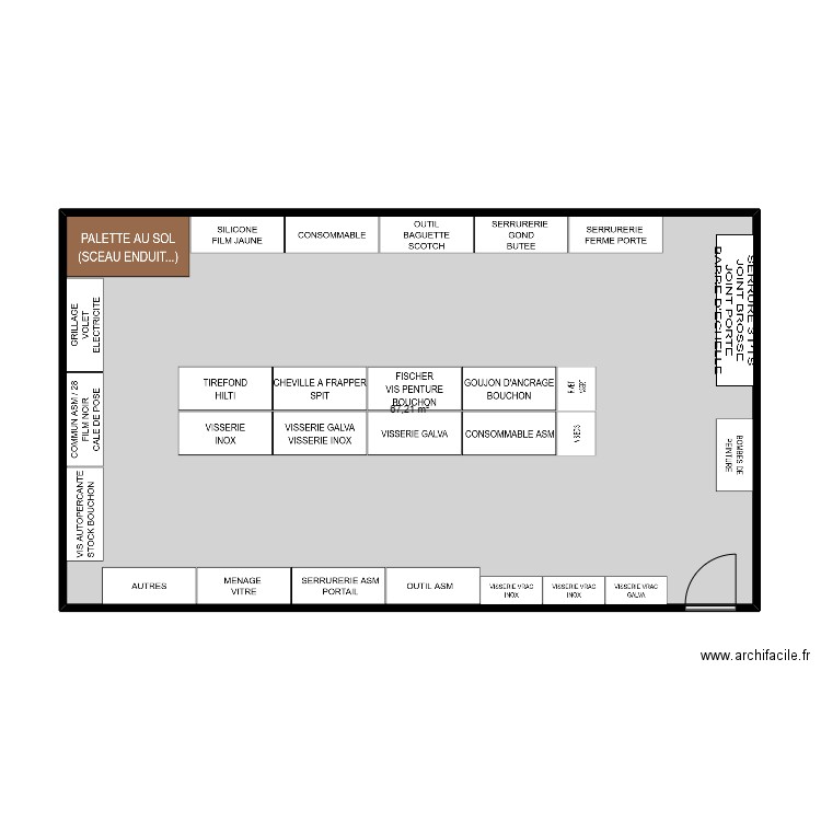 Plan magasin asm2. Plan de 1 pièce et 67 m2