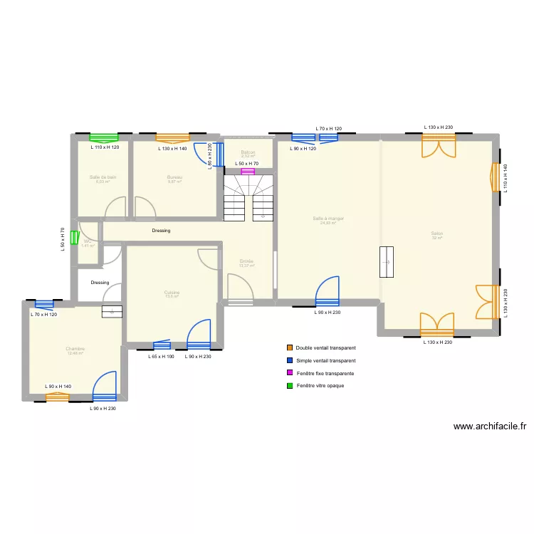 Menuiseries Cahors. Plan de 21  et 265 m²