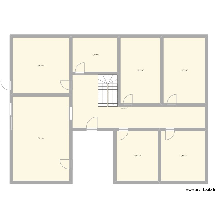 Maison Hadi. Plan de 8 pièces et 182 m2