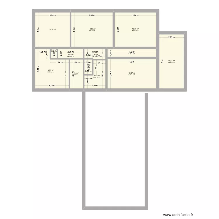 Plan V2. Plan de 12  et 85 m²