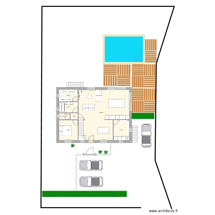 30-09 rectangle cuisine Est plus ouvert. Plan de 16 pièces et 267 m2