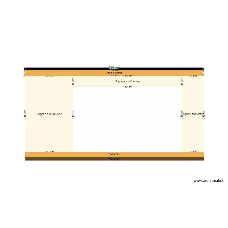 Plan de face Projet Garage MG bis. Plan de 