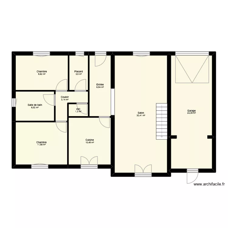 gerbiers. Plan de 15  et 154 m²
