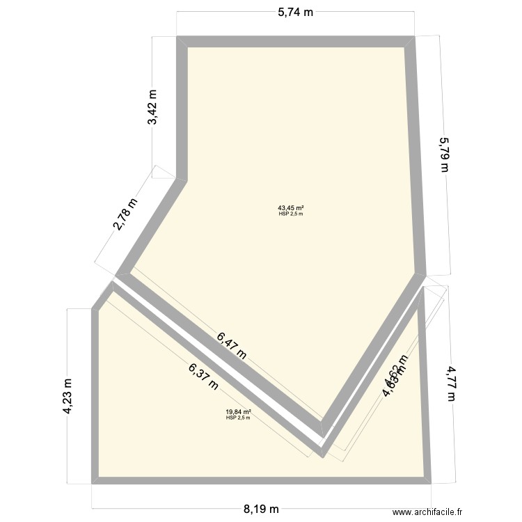 Garage 2. Plan de 2 pièces et 63 m2