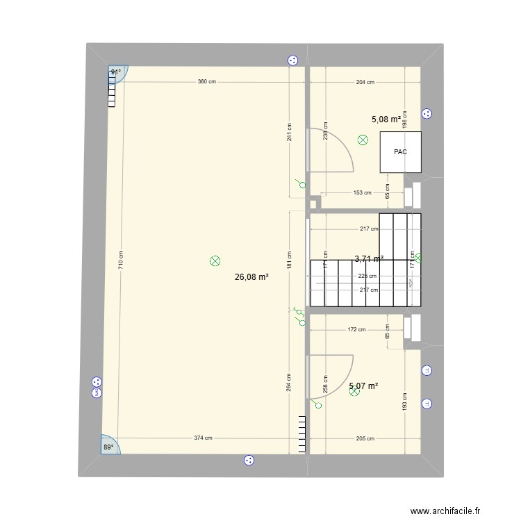 M1 SS1 TMA. Plan de 5 pièces et 40 m2