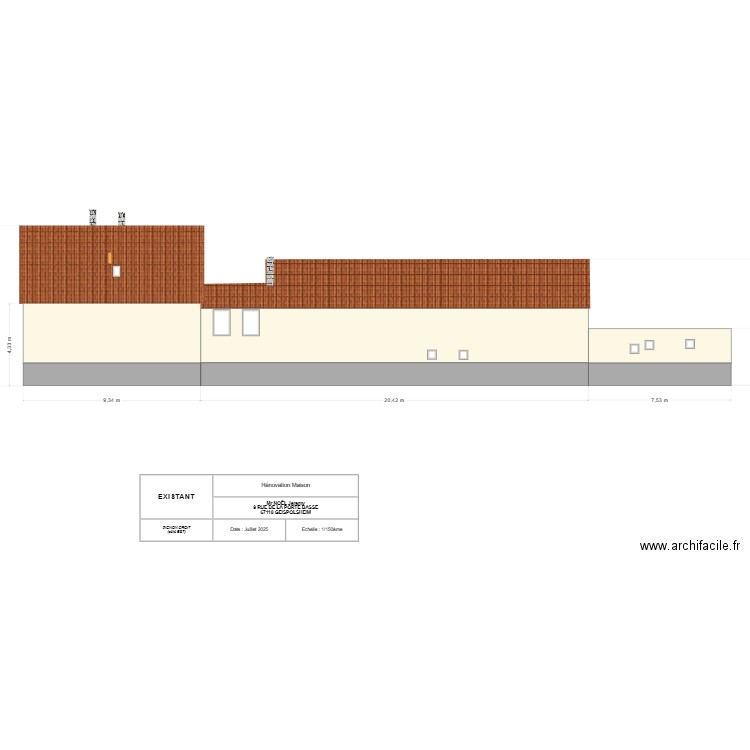 NOËL Jeremy Pignon Droit EXISTANT. Plan de 0 pièce et 0 m2