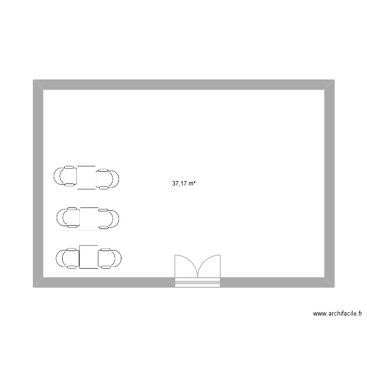 kaka. Plan de 1 pièce et 37 m2