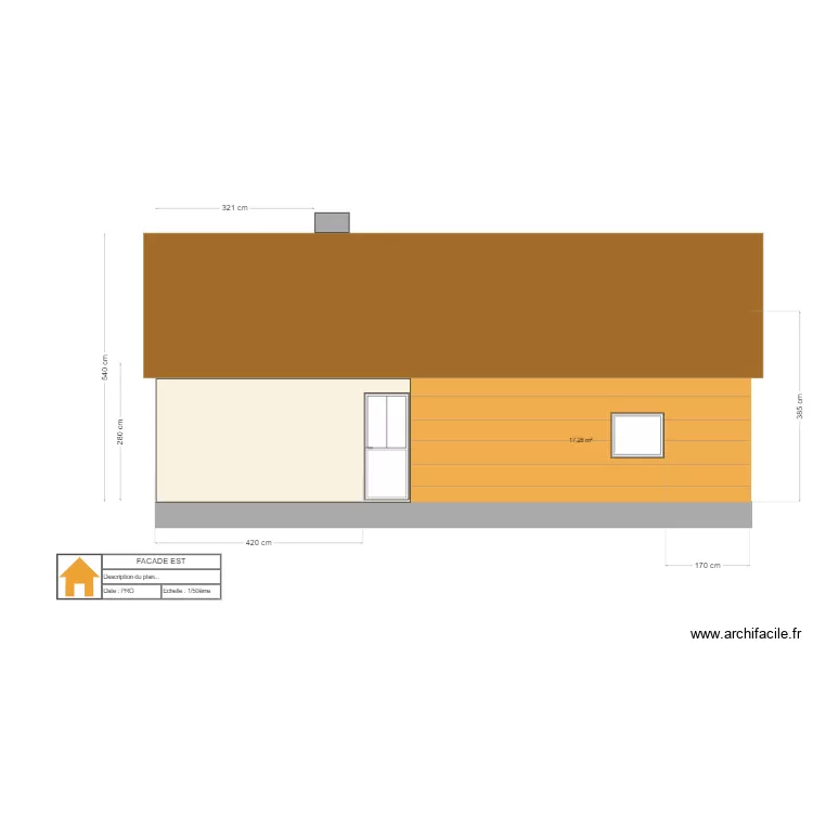 fa&ccedil;ade OUEST V4. Plan de 