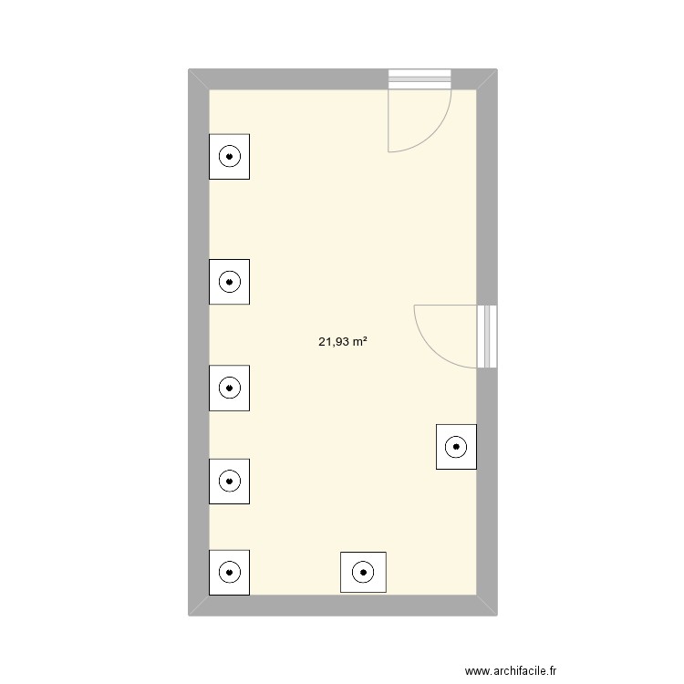 p002 laverie. Plan de 1 pièce et 22 m2