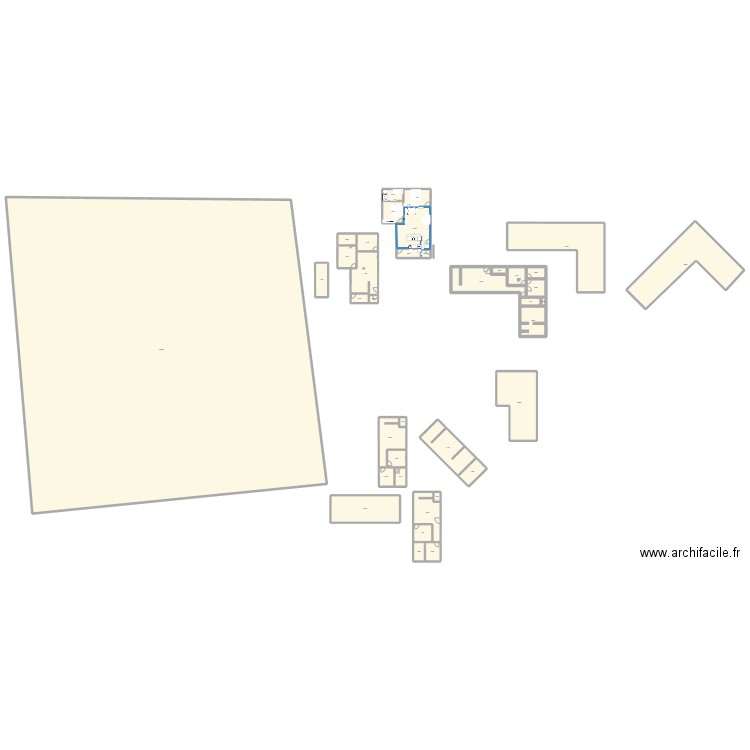 maison. Plan de 38 pièces et -870 m2