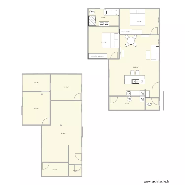 maison. Plan de 12 pièces et 152 m²