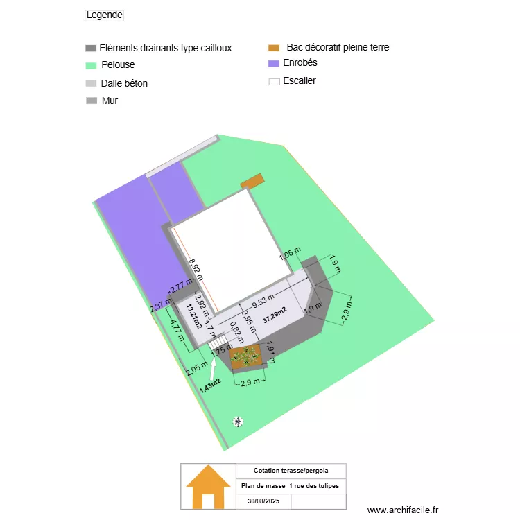 plan maison pergola. Plan de 