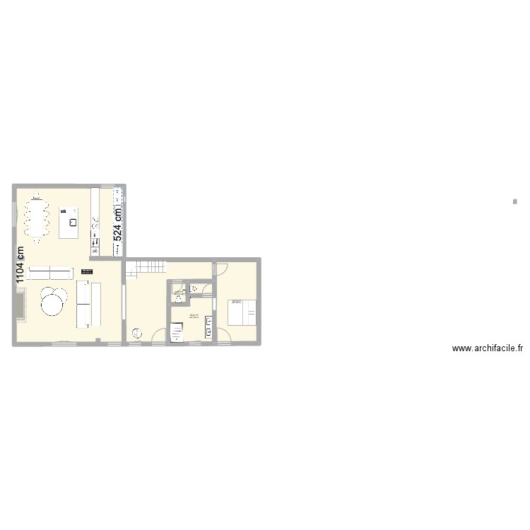 didier rdc. Plan de 4 pièces et 135 m2