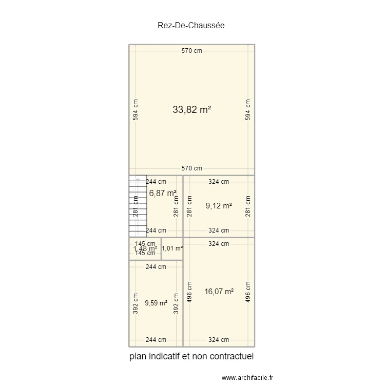 rez riche . Plan de 7 pièces et 78 m2