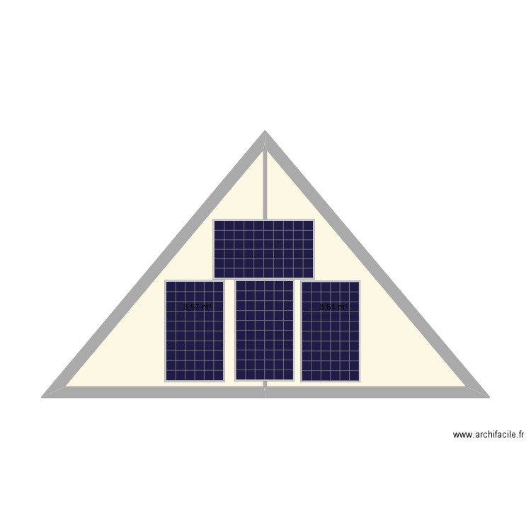 implantation panneaux solaires. Plan de 2 pièces et 17 m2