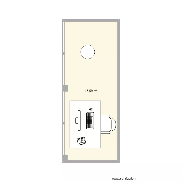 Bureau bio. Plan de 1  et 18 m²