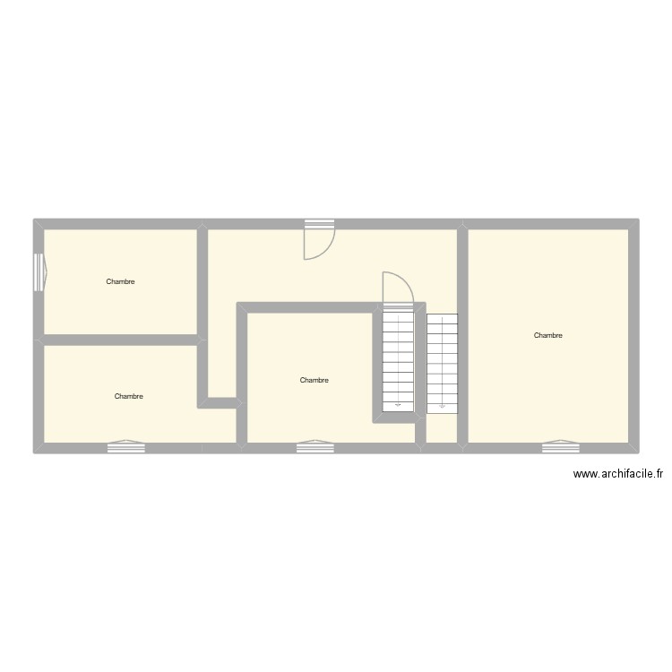 MORETTO ETAGE ETAT INITIAL. Plan de 6 pièces et 78 m2