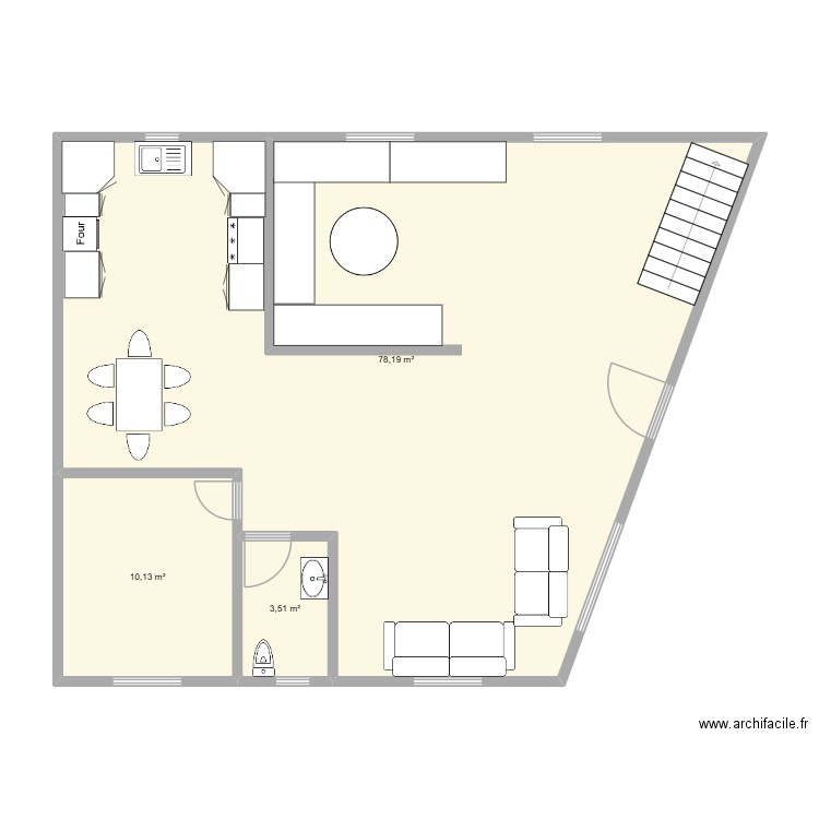 Villa Khg. Plan de 3 pièces et 92 m2