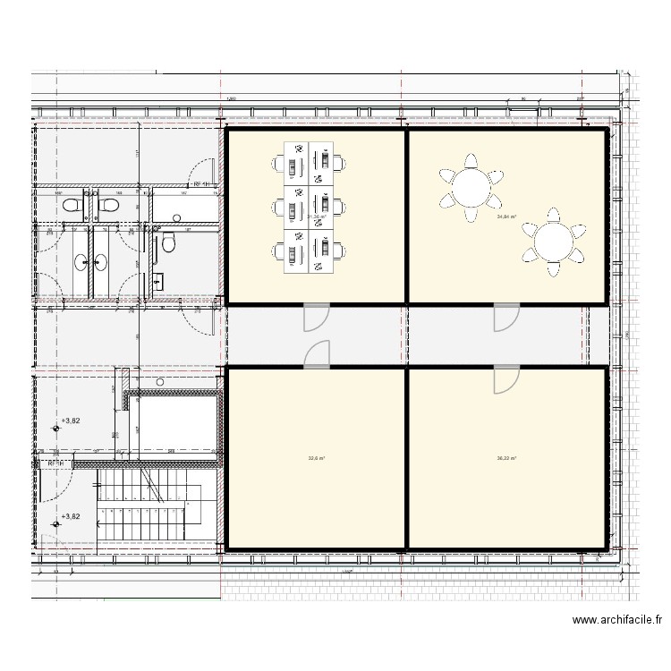 Ougrée Option 3. Plan de 4 pièces et 135 m2