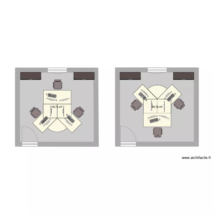 plan bureau Spp. Plan de 2  et 34 m²