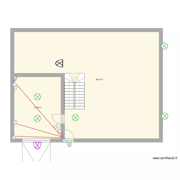 electric. Plan de 2  et 111 m²
