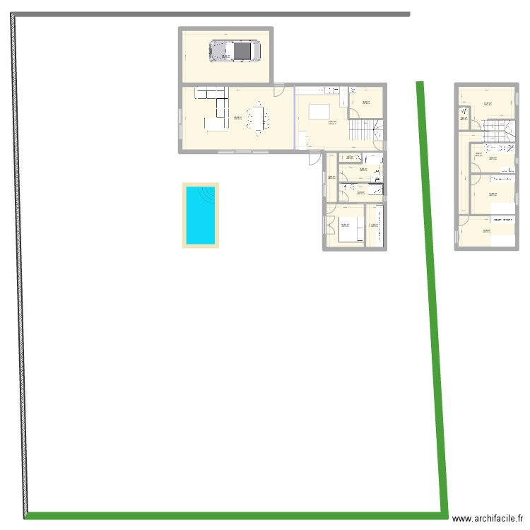 maison étage. Plan de 16 pièces et 194 m2