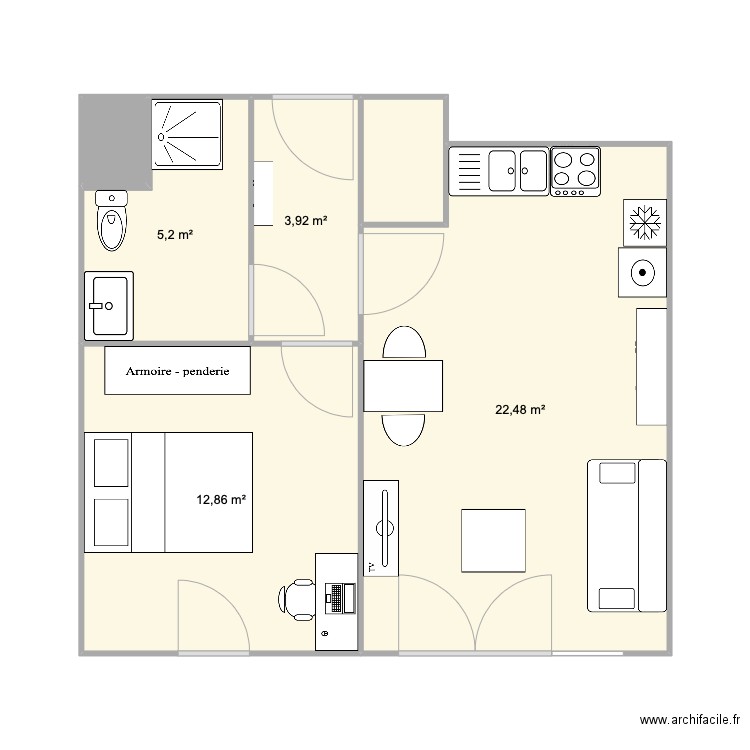 Appartement Les deux bassins. Plan de 0 pièce et 0 m2