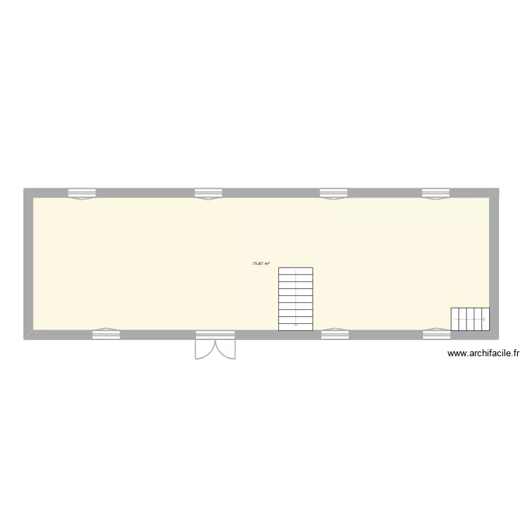 VIDE. Plan de 1  et 76 m²