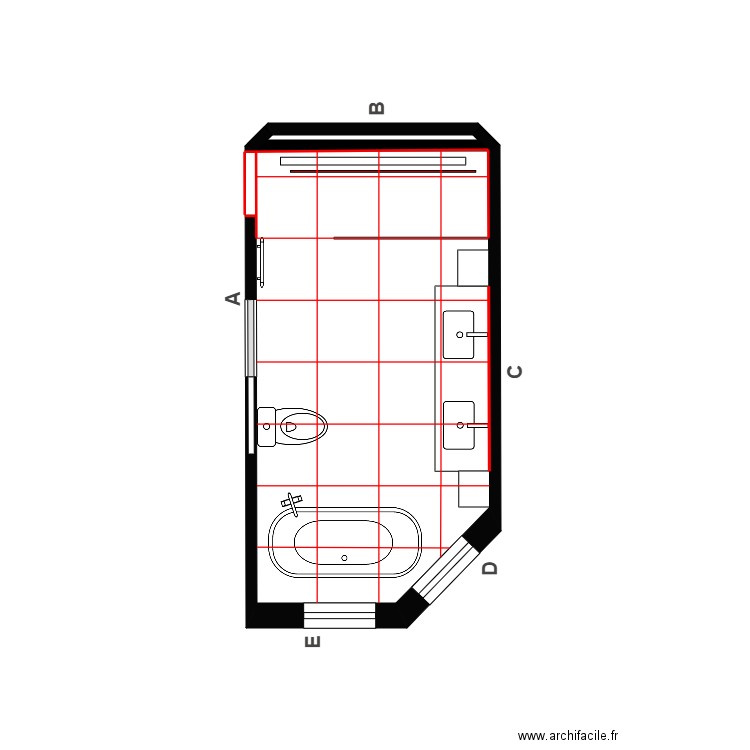 Leclerc Plan de pose. Plan de 1 pièce et 10 m2