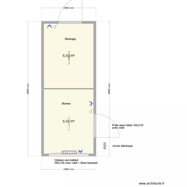 Dubois dewance stockage bureau. Plan de 