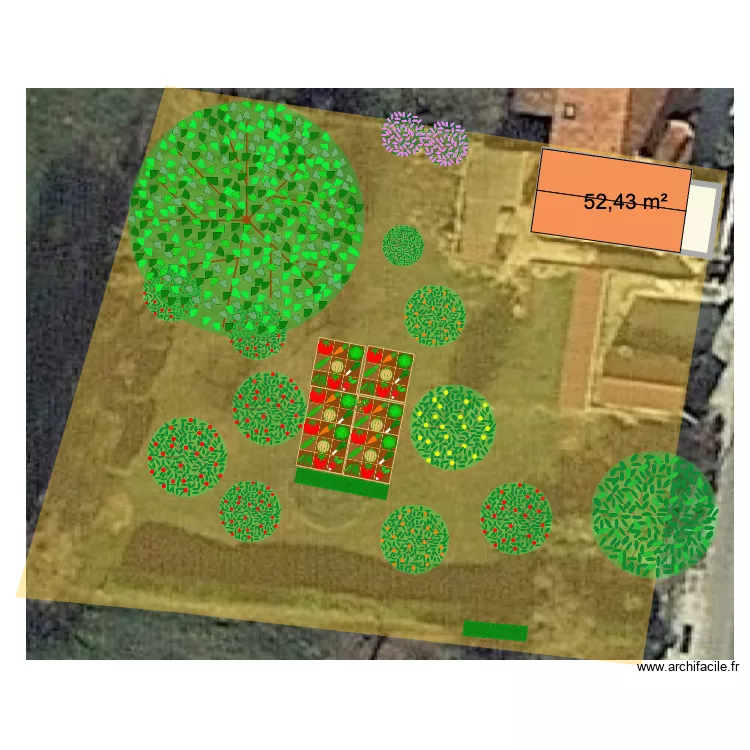 Maison Aurelie. Plan de 1  et 52 m²