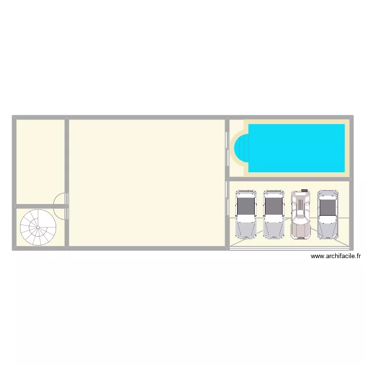 Maison carr&eacute;e. Plan de 5  et 198 m²