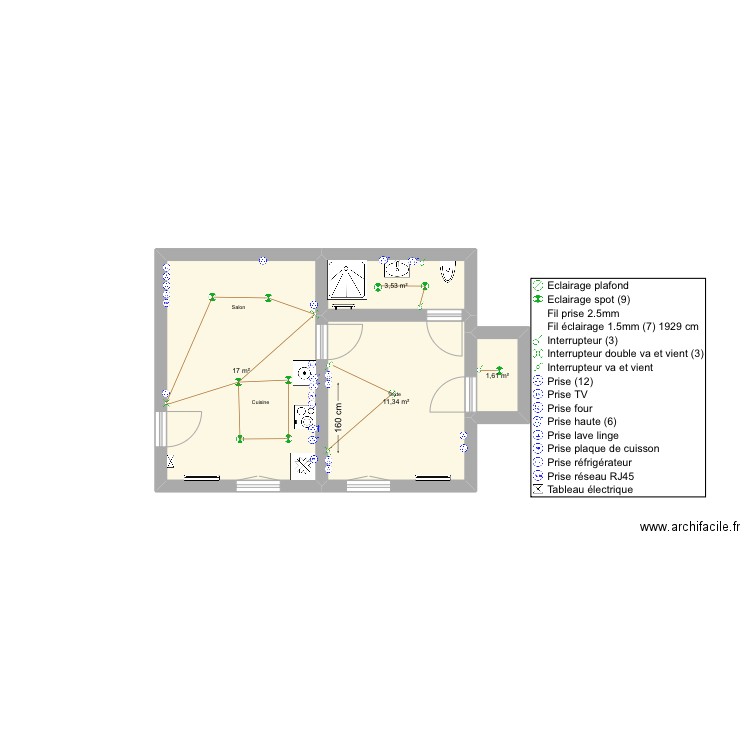 RDC appart. Plan de 0 pièce et 0 m2