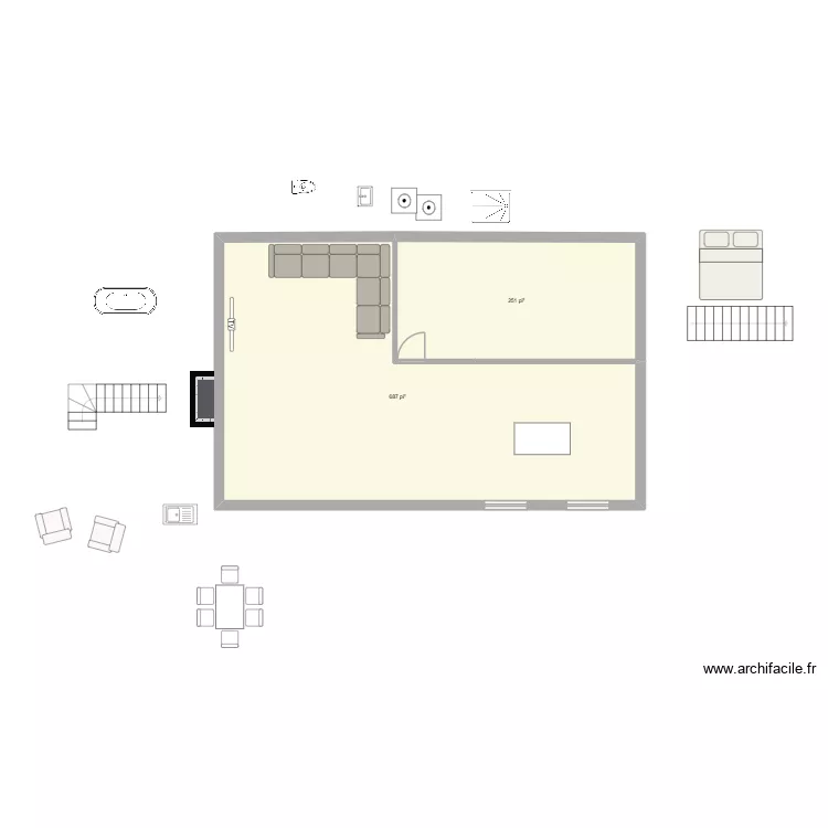 plan long. Plan de 2 et 87 m² plan long. Plan de 2 et 87 m²