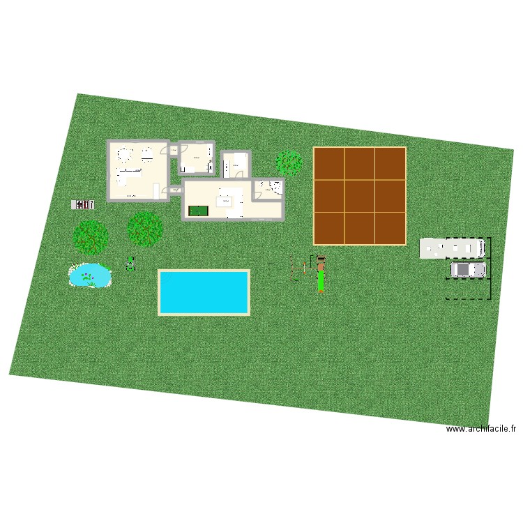 Maison. Plan de 7 pièces et 111 m2