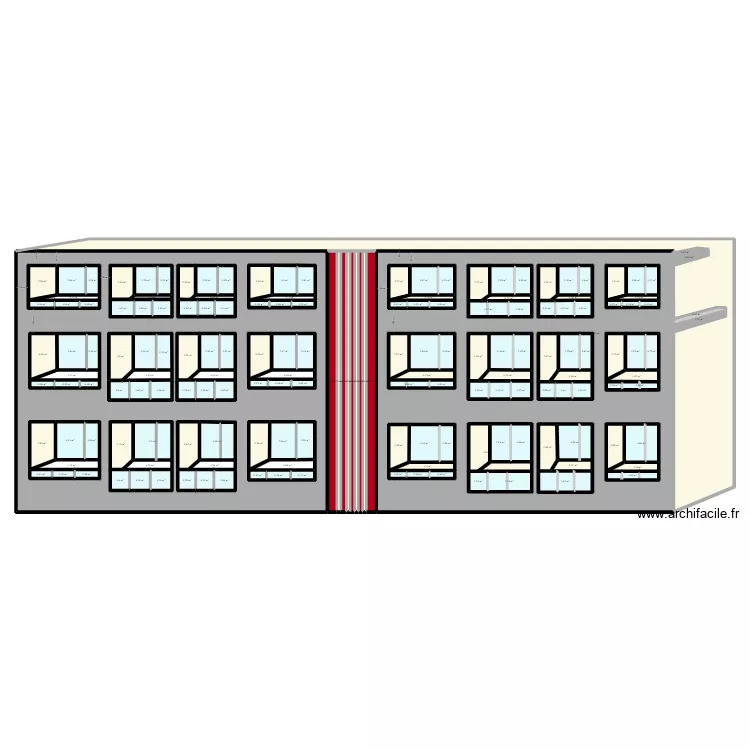 IMMEUBLE AVEC LES 2 PARTIES. Plan de 171  et 1040 m²