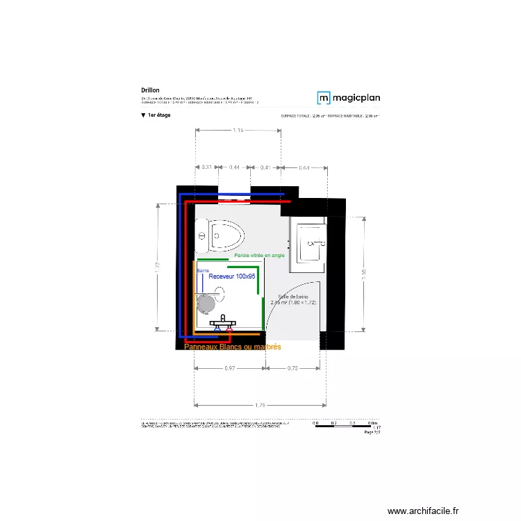 Projet Drillon. Plan de 