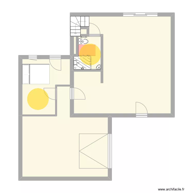 SDB. Plan de 6  et 81 m²