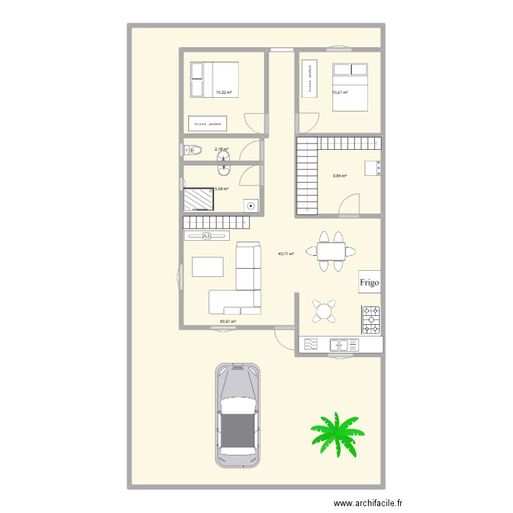 plan 2 mayotte. Plan de 7 pièces et 166 m2