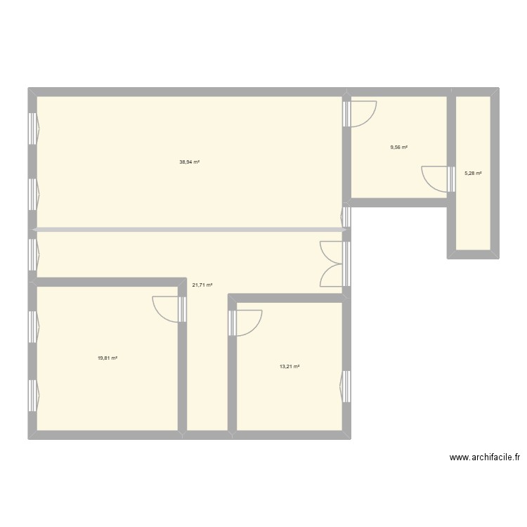 Plan origine. Plan de 6 pièces et 109 m2