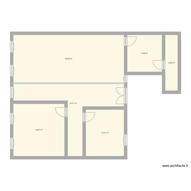 Plan origine. Plan de 6 pièces et 109 m²
