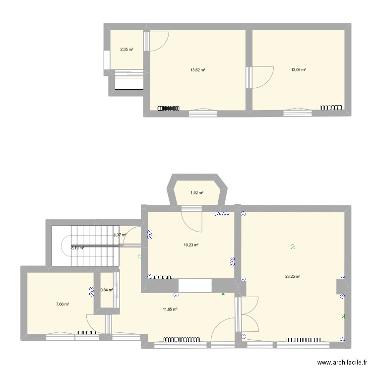 Tison des Doulx - Electricité. Plan de 12 pièces et 90 m2