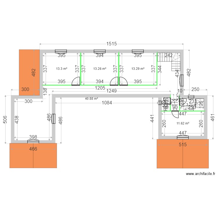 PAUL CEDRIC ETAGE. Plan de 7 pièces et 97 m2